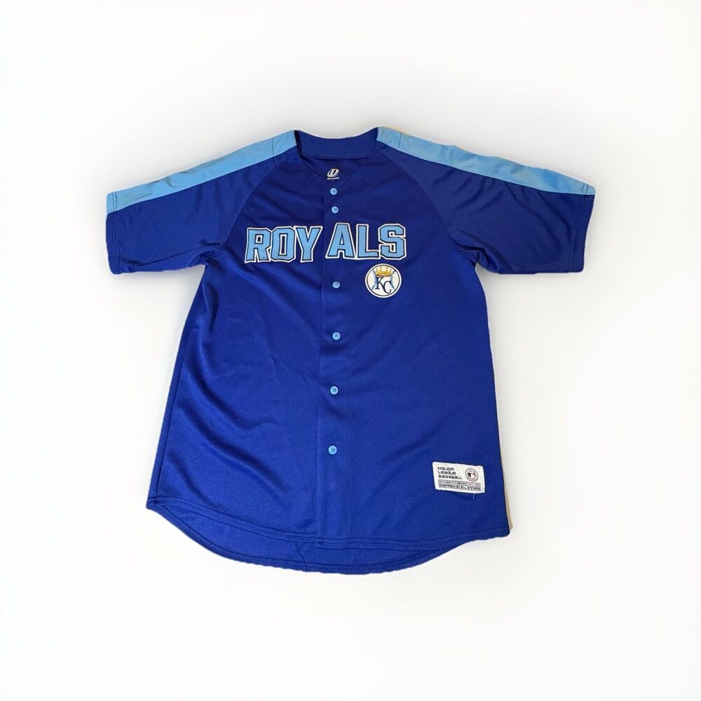 New Kansas City Royals Dynasty Series Button Front Jersey Men’s Large Blue MLB
